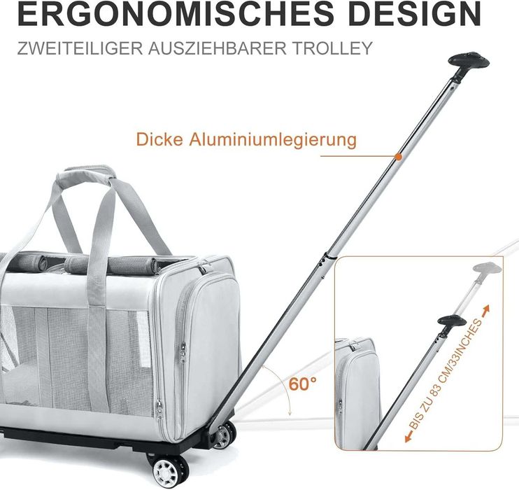 BEAUTYMONKEY.K Geantă de transport pentru 2 animale