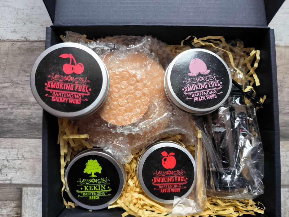 Комплект / сет за опушване на уиски/whisky с 4 аромата и запалка