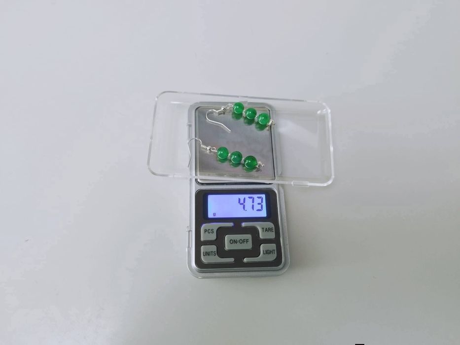 Vechi cercei din argint de 925, cu jad verde