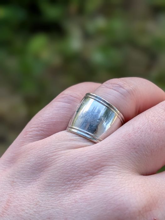 Vechi inel masiv din argint de 925, handmade