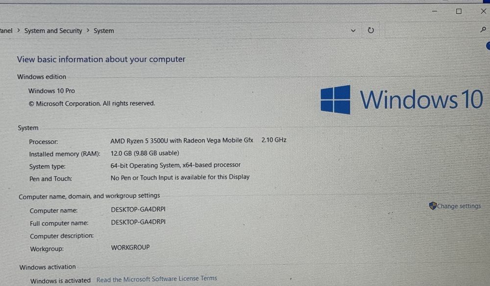 Laptop Lenovo V15-ADA cu procesor AMD Ryzen 5 3500U Turbo boost pana la 3.70 GHz 15.6" Full HD, 12GB ram, 512GB SSD Radeon Vega Graphics, Iron Grey