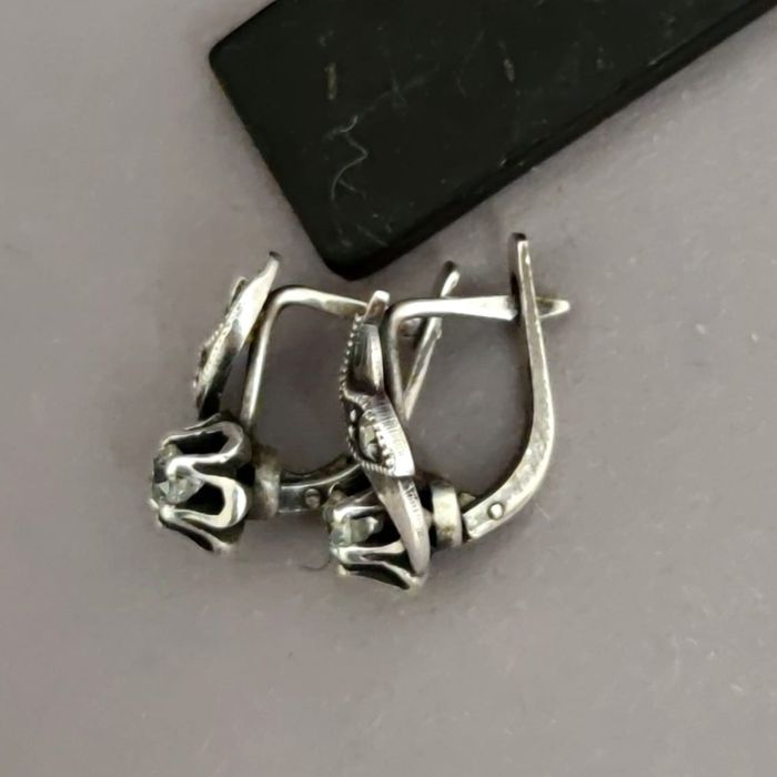 Советские серьги, серебро СССР, звезда