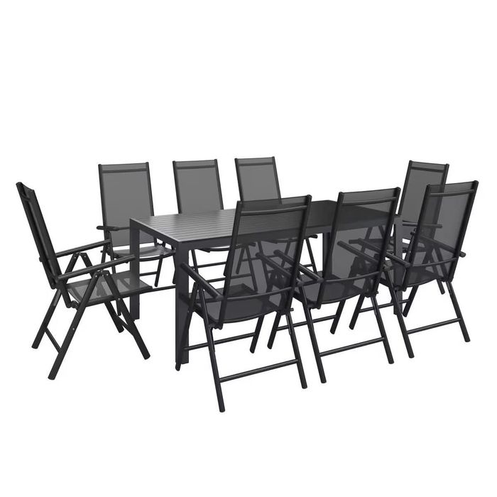 Set de gradina masa cu 8 scaune pliabile