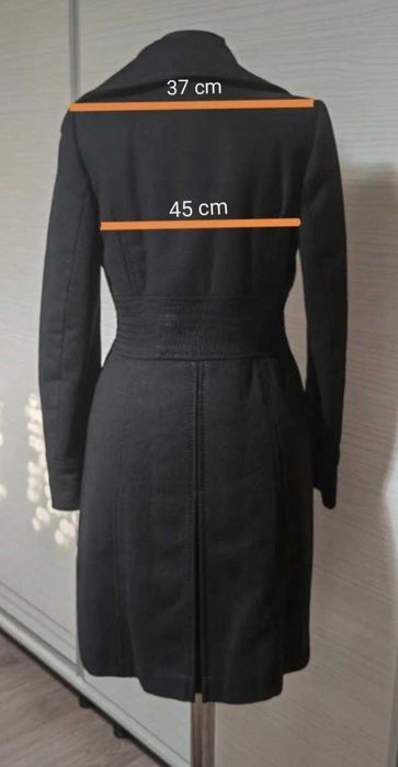 Palton elegant cambrat negru