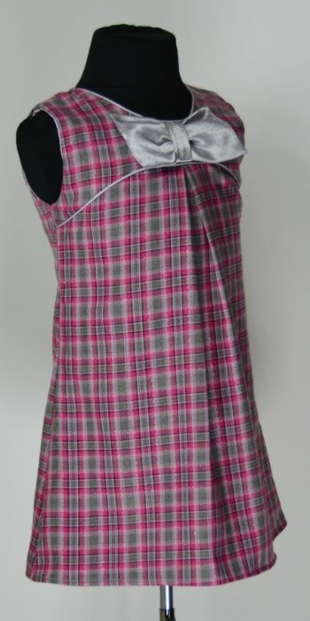 Rochita/Sarafan roz cu gri, funda gri - cod 5009