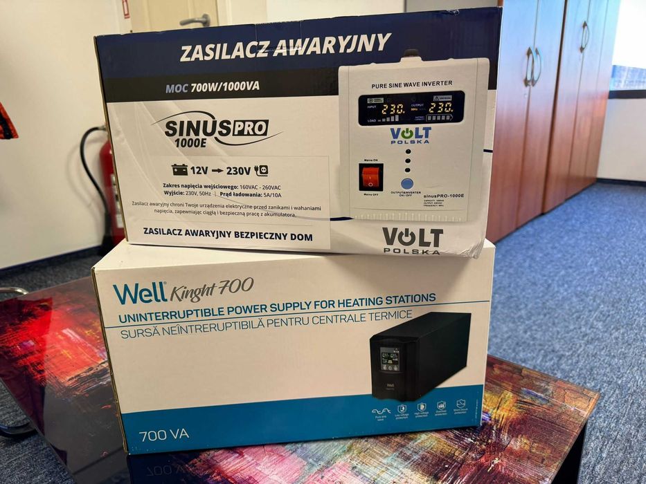 UPS VOLT Polska SInus PRO 1000VA 700W/centrala termica baterie externa