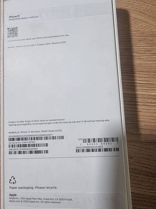 iPhone 17 256GB eSim
