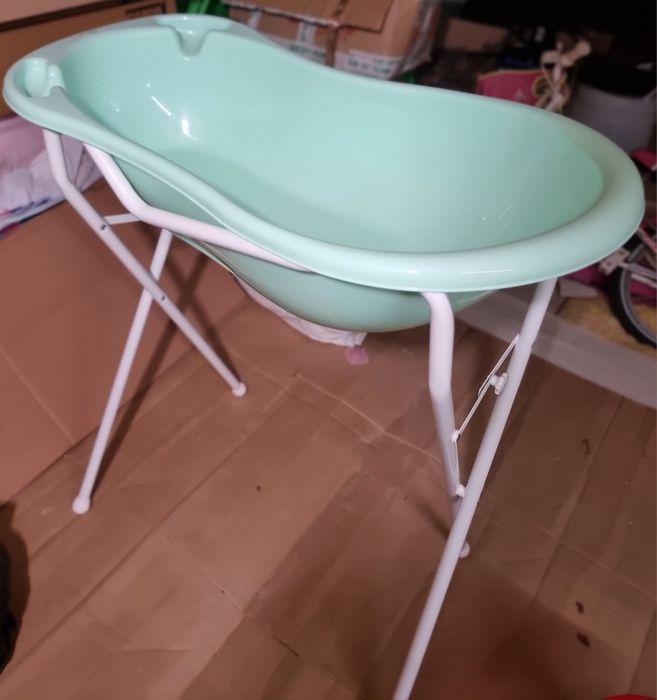 Cădiță pentru bebeluși + suport metalic pliabil