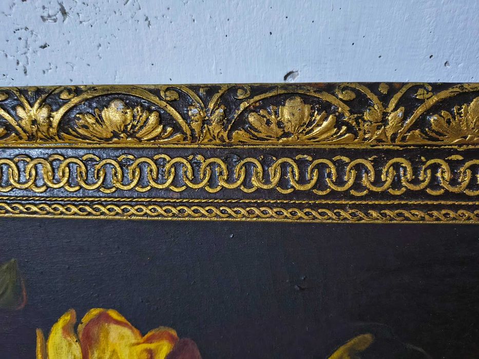 Tablou flori, pictura in ulei pe panza, anii "80