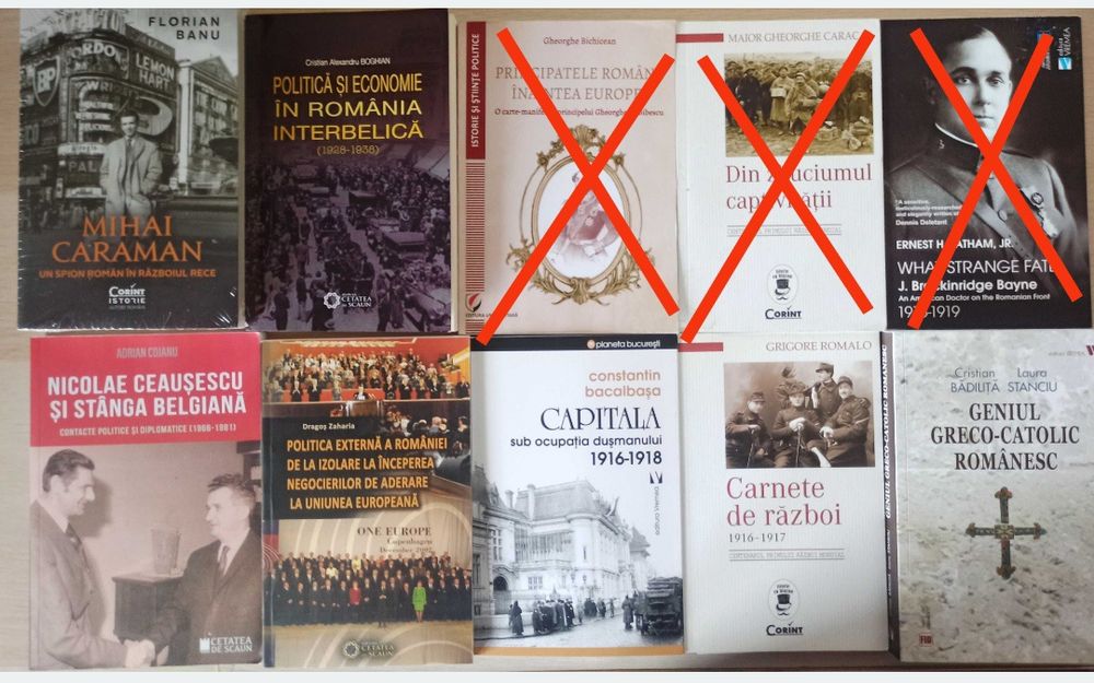 Carti de istorie despre istoria romanilor, Romania in razboaiele mondiale, comunism in Romania, Romania in razboiul rece (lichidare biblioteca)