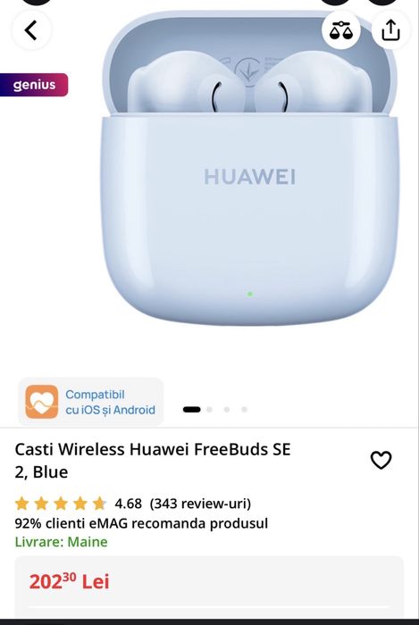 Casti sigilate Huawei free buds SE2