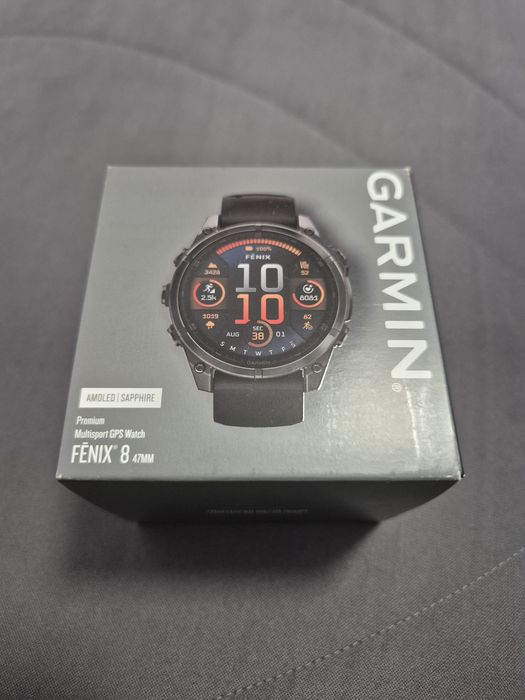 Vand ceas Garmin Fenix 8 47mm | AMOLED | SAPPHIRE | Carbon gray DLC titanium | In Garantie