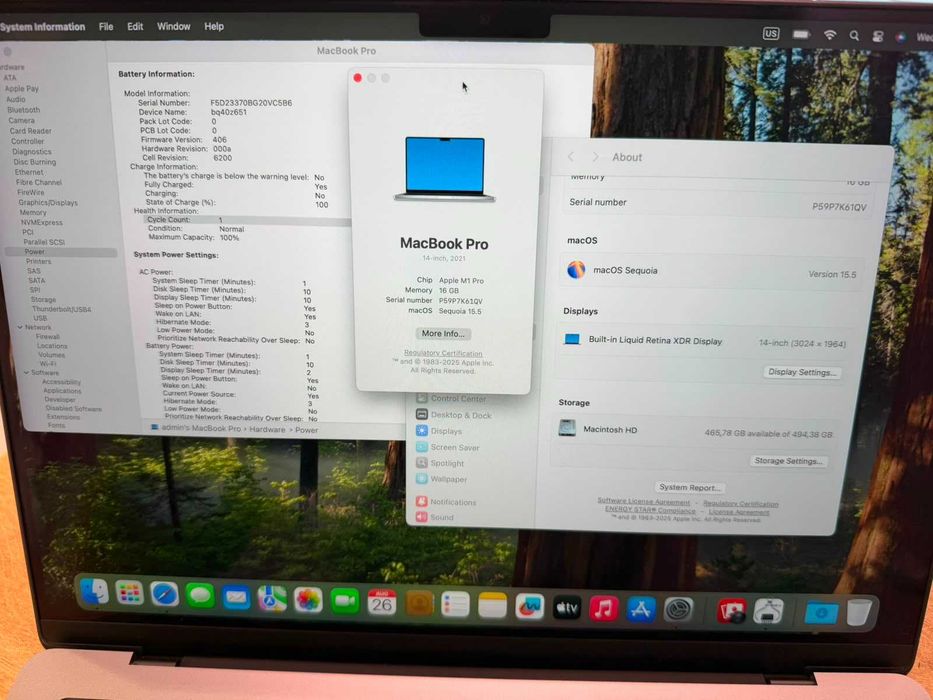 MacBook Pro 14 A2442 M1 Pro 16GB 512GB | Display Original Nou | Baterie 100% 1 Ciclu | Garantie