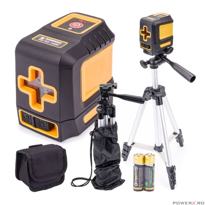 Nivela laser incrucisat rosu, 120RT 15 metri, trepied geanta, Powermat