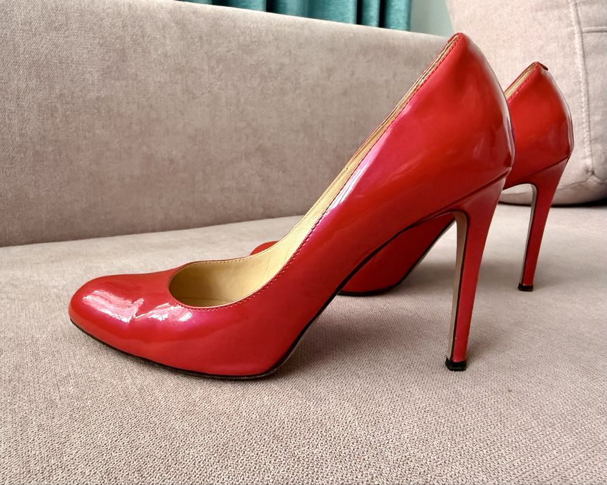 Pantofi Stiletto Rosii din Piele Naturala Lacuita Musette 38