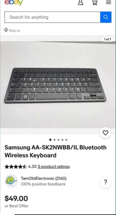 Vand tastatura Samsung wireless model AA-SK2NWBB/SE