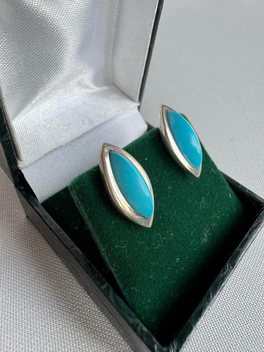 Cercei din argint si turcoaz