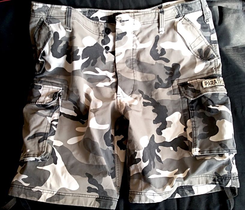 Pantaloni scurti XXL Mil-Tec Paratrooper camo urban airsoft/pescuit