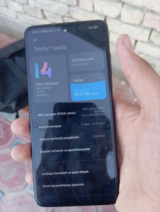 Poco X3 Pro sotiladi xotira 8ga 128