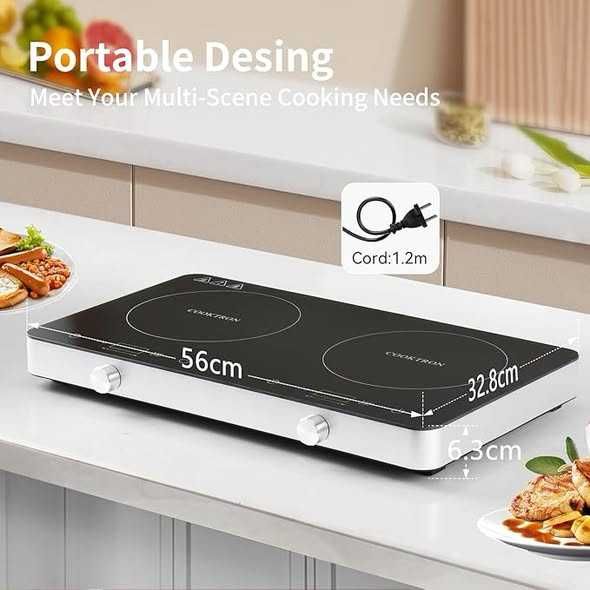 Plită cu inducție COOKTRON, 2 ochiuri ,2800W ,Garantie