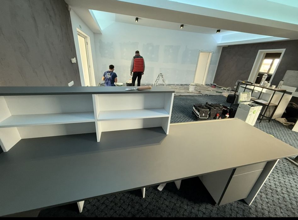 Mobilier birou modern – Recepție cu LED + Dulap – Separat sau la pachet