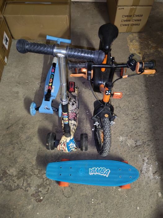 skateboard, trotineta si bicicleta