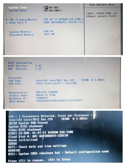 Laptop fujitsu siemens de piese sau uz personal