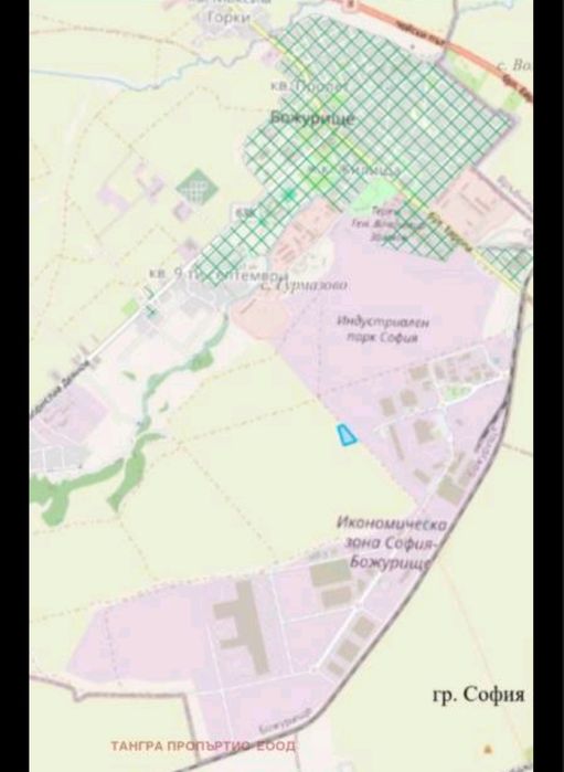 Продавам индустриалвн имот 7302кв.м. в Индустриална зона гр. Божурище.