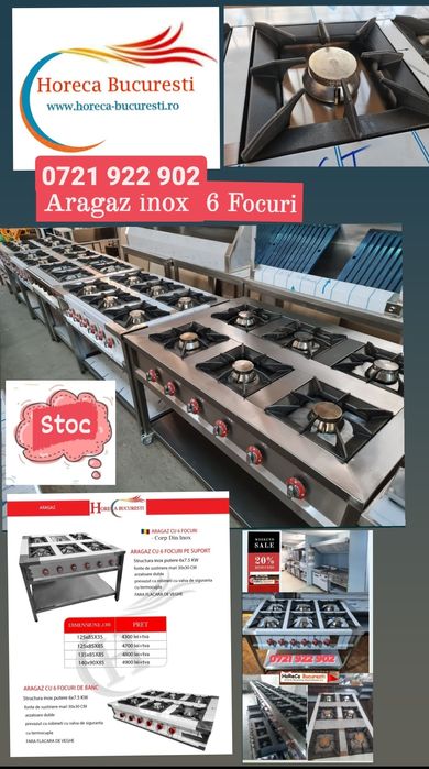 ARAGAZ  6FOC Suport inox / ARAGAZ inox 8- 6-4-3-2-1Ochi /Masina gatit/