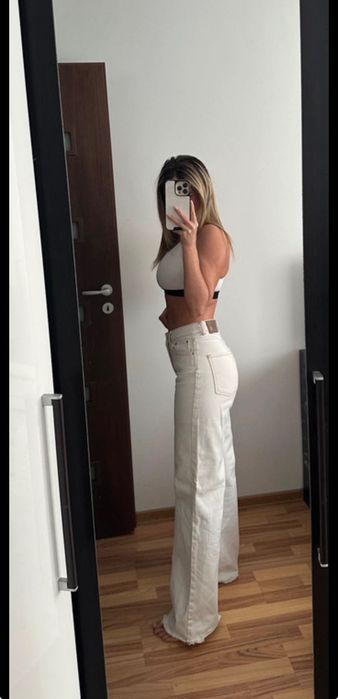 Blugi largi albi