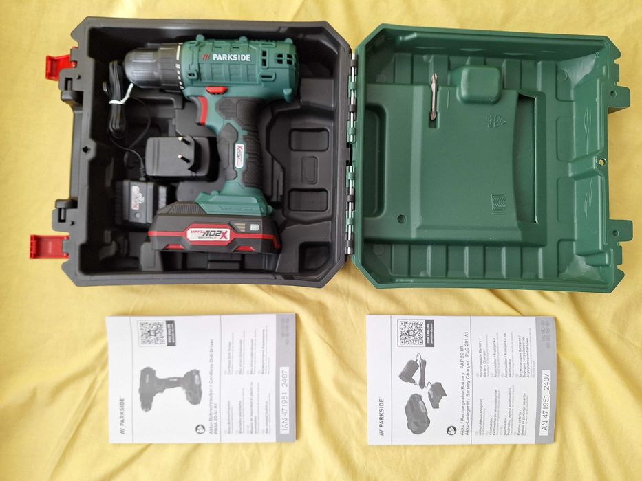 Masina de insurubat si gaurit Parkside PBSA 20-Li A1 cu acumulator si incarcator
