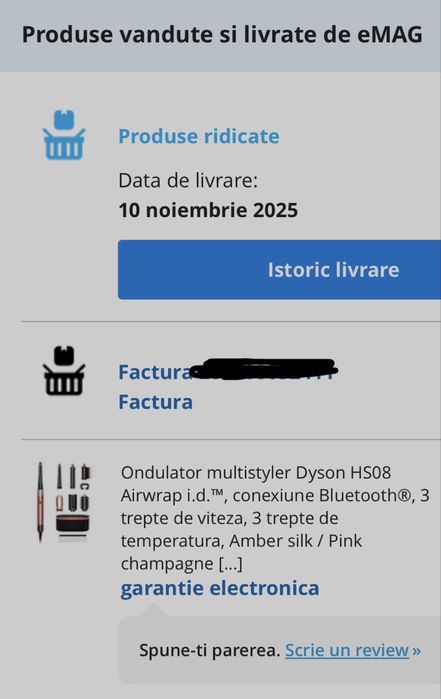 Dyson Airwrap Multistyler AMBER SILK, 24 luni GARANTIE, nou