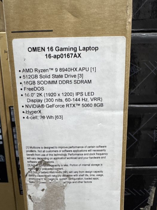 Hp Omen Amd Ryzen9  Rtx 5060 8GB