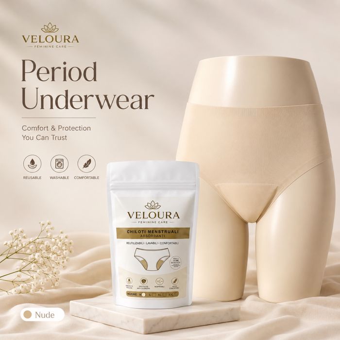 Chiloți menstruali Veloura – Reutilizabili | Menstruație, postpartum și incontinență ușoară