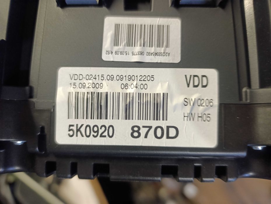 Километраж Голф 6 бензин/ VW Golf 6 1,4TSI  5K0920870D