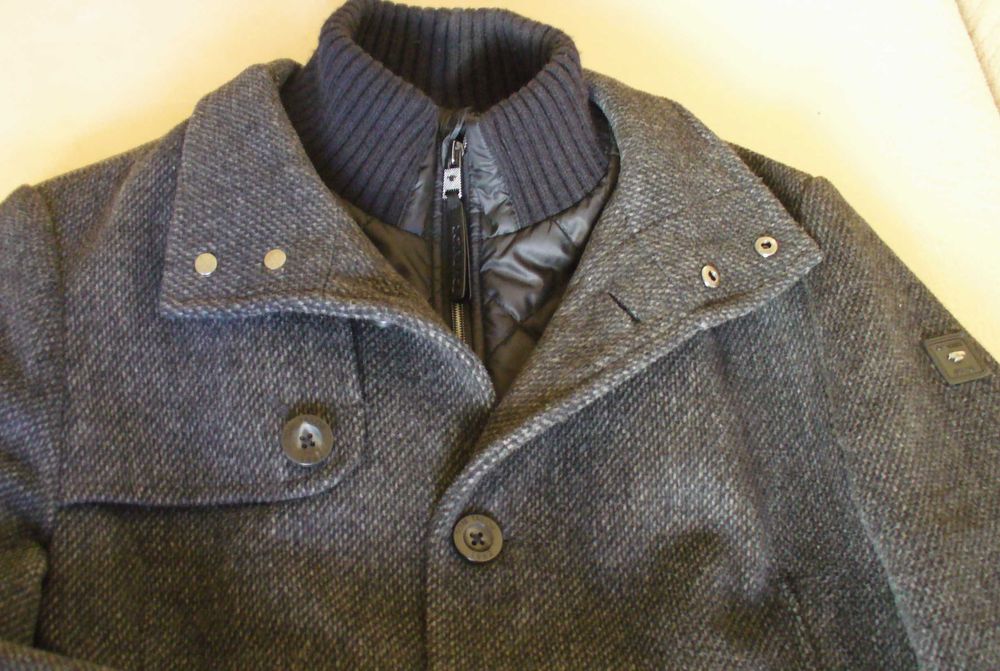 Преходно мъжко палто-Tom Tailor в Антрацитено сиво-черно