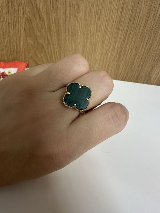 Зеленый Van cleef комплект золото,браслет