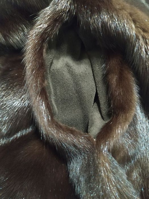 Норковая шуба с капюшоном