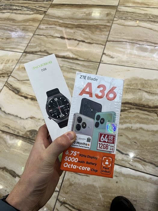 ZTE Blade A36 + смарт часы Borofone bd2 Продам срочно Новые