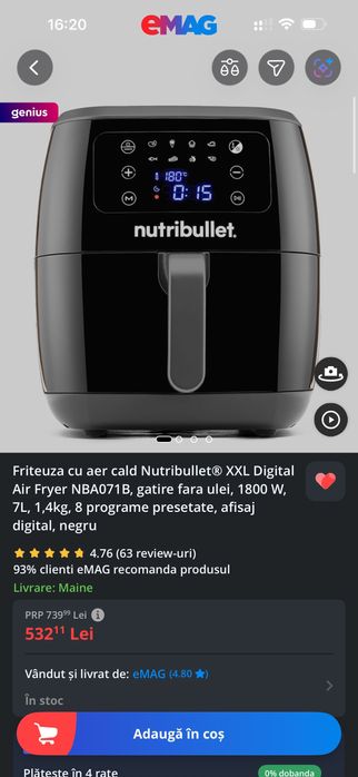 Air fryer Nutribullet nou în cutie