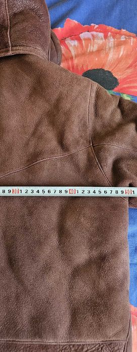 Натуральная дубленка-пилот+шапка