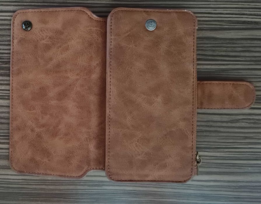 Husa slim piele, tip portofel, Samsung Galaxy S7 Edge - CaseMe, Maro