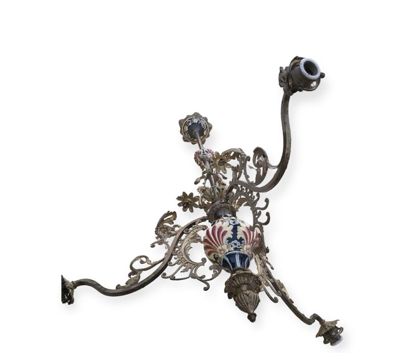 Splendida candelabru Mayolica cu aplice