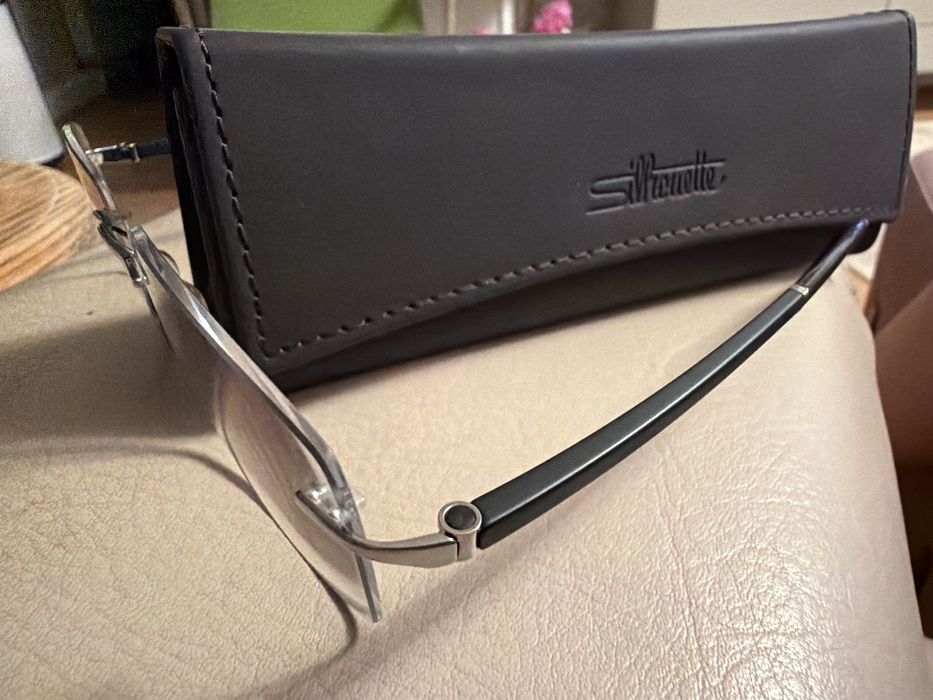 Ochelari vedere Silhouette rame de lux placate cu aur alb. Lentile de distanta scumpe usoare cu toate tratamentele 0,75
