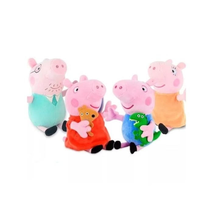 Set 4 plusuri Virtual Trend®, Familia vesela Peppa 23 cm