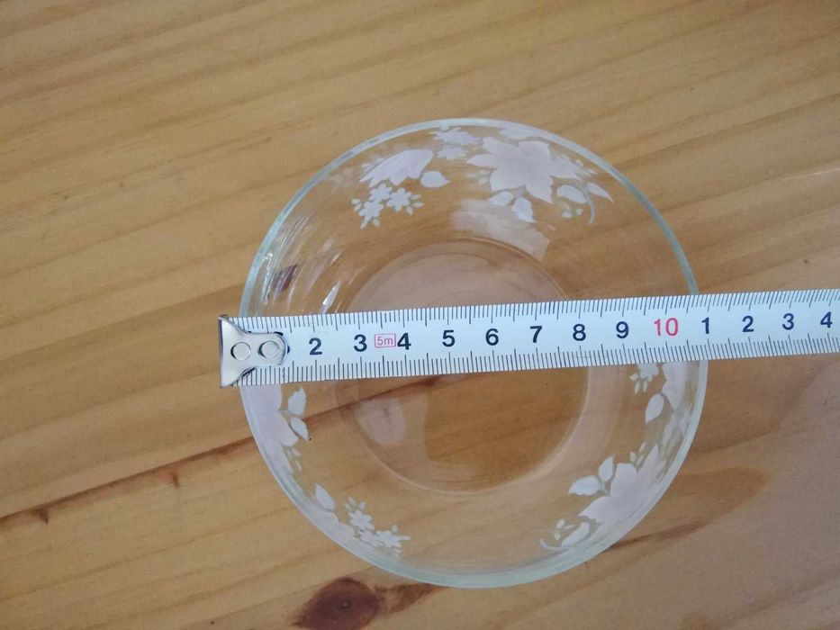 Стъклена РЕТРО купичка с цветя НОВА