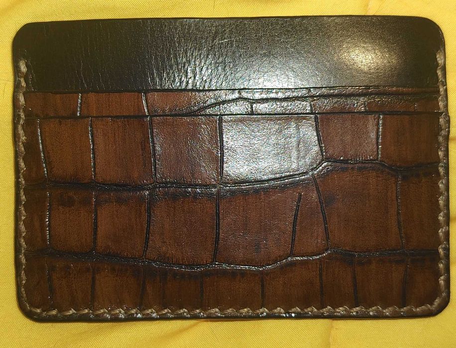 Картодържател (Cardholder) Естествена кожа четри карти Тънък