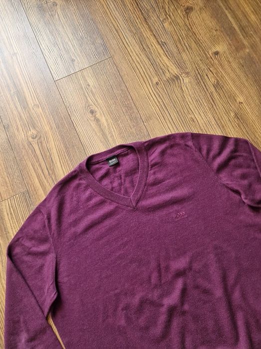 Страхотен мъжки пуловер HUGO BOSS  размер 2XL, вълна
и памук, без забе