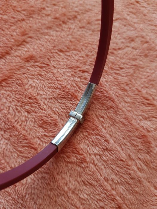 Bratara argint 925 Italy ,silicon, model plăcută gen cruce,deosebita