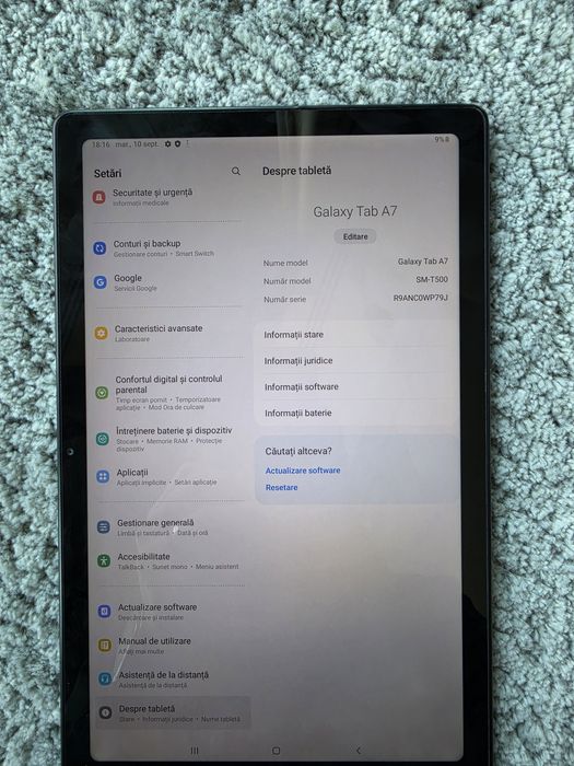Vand tableta Samsung Galaxy Tab A7 SM-T500